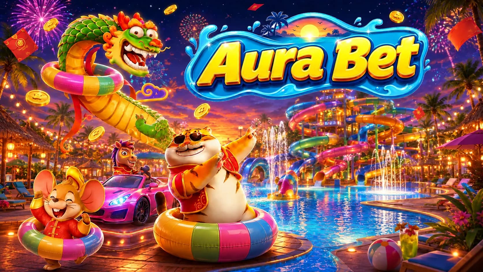 Aura Bet no parque aquático